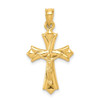 Lex & Lu 10k Yellow Gold Reversible Crucifix /Cross Pendant - Lex & Lu