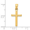 Lex & Lu 10k Yellow Gold Polished Hollow Cross Pendant - 3 - Lex & Lu