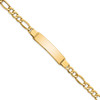 Lex & Lu 10k Yellow Gold Semi-solid Figaro Link ID Bracelet 8'' - Lex & Lu