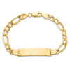 Lex & Lu 10k Yellow Gold Semi-solid Figaro Link ID Bracelet 8'' - 4 - Lex & Lu