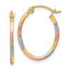 Lex & Lu 10k White and Rose Gold Rhodium D/C Hoop Earrings - Lex & Lu