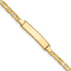 Lex & Lu 10k Yellow Gold Anchor Link ID Bracelet 7'' - Lex & Lu