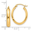 Lex & Lu 10k Yellow Gold Polished 3.5mm Oval Hoop Earrings - 4 - Lex & Lu