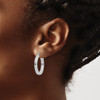 Lex & Lu 10k White Gold 3mm Polished Square Tube Hoop Earrings - 3 - Lex & Lu
