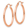 Lex & Lu 10k Rose Gold 2mm Polished Hoop Earrings LAL101772 - 2 - Lex & Lu