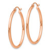 Lex & Lu 10k Rose Gold 2mm Polished Hoop Earrings LAL101773 - 2 - Lex & Lu