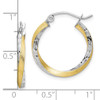 Lex & Lu 10k Yellow Gold w/Rhodium D/C 2.5mm Twisted Hoop Earrings LAL101778 - 4 - Lex & Lu