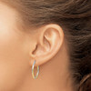 Lex & Lu 10k Yellow Gold w/Rhodium D/C 2.5mm Twisted Hoop Earrings LAL101779 - 3 - Lex & Lu