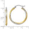 Lex & Lu 10k Yellow Gold w/Rhodium D/C 2.5mm Twisted Hoop Earrings LAL101779 - 4 - Lex & Lu
