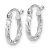Lex & Lu 10k White Gold Twist Polished Hoop Earrings LAL101781 - 2 - Lex & Lu