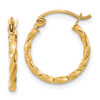 Lex & Lu 10k Yellow Gold Twist Polished Hoop Earrings LAL101782 - Lex & Lu