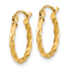 Lex & Lu 10k Yellow Gold Twist Polished Hoop Earrings LAL101782 - 2 - Lex & Lu