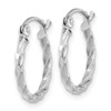 Lex & Lu 10k White Gold Twist Polished Hoop Earrings LAL101783 - 2 - Lex & Lu