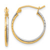 Lex & Lu 10k Yellow and White Gold D/C Twisted Hoop Earrings - Lex & Lu