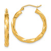 Lex & Lu 10k Yellow Gold Polished 3mm Twisted Hoop Earrings LAL101801 - Lex & Lu