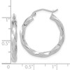 Lex & Lu 10k White Gold 3mm Twisted Hoop Earrings LAL101802 - 2 - Lex & Lu