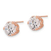 Lex & Lu 10k Rose Gold Tiara Collection Polished CZ Post Earrings LAL101861 - 2 - Lex & Lu