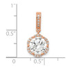 Lex & Lu 10k Rose Gold Tiara Collection Polished CZ Pendant LAL101867 - 3 - Lex & Lu