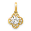 Lex & Lu 10k Yellow Gold Tiara Collection Polished CZ Pendant LAL101872 - Lex & Lu