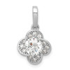 Lex & Lu 10k White Gold Tiara Collection Polished CZ Pendant LAL101874 - Lex & Lu