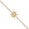 Lex & Lu 14k Yellow Gold Polished Captains Wheel Anklet 9'' - Lex & Lu