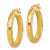 Lex & Lu Sterling Silver Gold-flashed Bamboo Patterned 25mm Hoop Earrings - 2 - Lex & Lu