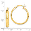 Lex & Lu Sterling Silver Gold-flashed Bamboo Patterned 25mm Hoop Earrings - 4 - Lex & Lu