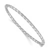 Lex & Lu 14k White Gold Polished Textured Hinged Bangle Bracelet LAL101973 - Lex & Lu