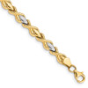 Lex & Lu 14k Yellow Gold Polished w/Satin Rhodium Link Bracelet 7.25'' LAL102020 - Lex & Lu
