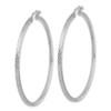 Lex & Lu Sterling Silver D/C 2x50mm Square Tube Hoop Earrings - 2 - Lex & Lu