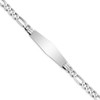 Lex & Lu 14k White Gold Figaro Link Soft Square Shape ID Bracelet 8'' - Lex & Lu