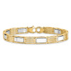 Lex & Lu 14k Two-tone Gold High Polished Men's Link Bracelet 8.5'' - 3 - Lex & Lu