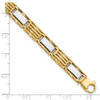 Lex & Lu 14k Two-tone Gold High Polished Men's Link Bracelet 8.5'' - 4 - Lex & Lu