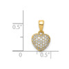 Lex & Lu 14k Gold Polished Pave CZ Heart Pendant - 4 - Lex & Lu