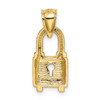 Lex & Lu 14k Yellow Gold Polished Lock Pendant - 3 - Lex & Lu