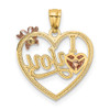 Lex & Lu 14k Yellow & Rose Gold Polished I Love You in Heart w/Butterfly Pendant - 3 - Lex & Lu