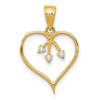 Lex & Lu 14k Yellow Gold 3-CZ Cut-out Heart Pendant - Lex & Lu