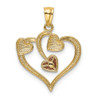 Lex & Lu 14k Yellow & Rose Gold w/Rhodium Polished Three Hearts Pendant - 3 - Lex & Lu