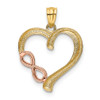 Lex & Lu 14K Yellow & Rose Gold Polished Infinity Heart Pendant - 3 - Lex & Lu