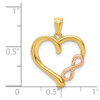 Lex & Lu 14K Yellow & Rose Gold Polished Infinity Heart Pendant - 4 - Lex & Lu