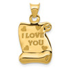Lex & Lu 14k Yellow Gold Polished/Textured I LOVE YOU Pendant - Lex & Lu