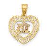 Lex & Lu 14k Yellow Gold Two-tone D/C 15 Pendant - 3 - Lex & Lu