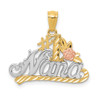 Lex & Lu 14k Yellow & Rose Gold w/Rhodium DC #1 Nana w/Rose Pendant - Lex & Lu