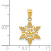 Lex & Lu 14k Yellow Gold D/C Polished Snowflake Pendant - 4 - Lex & Lu