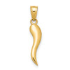 Lex & Lu 14k Yellow Gold Italian Horn Pendant - Lex & Lu