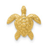 Lex & Lu 14k Yellow Gold Polished Small Sea Turtle Chain Slide - Lex & Lu