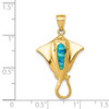 Lex & Lu 14k Yellow Gold Polished w/Created Blue Opal Stingray Pendant - 4 - Lex & Lu