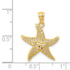 Lex & Lu 14k Yellow Gold D/C Polished Filigree Starfish Pendant LAL102405 - 3 - Lex & Lu