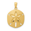 Lex & Lu 14k Yellow Gold Satin D/C Sand Dollar Pendant LAL102418 - Lex & Lu