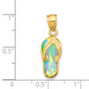 Lex & Lu 14k Yellow Gold Polished w/Created White Opal Flip Flop Pendant - 4 - Lex & Lu